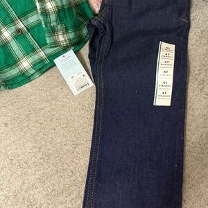 Cat & Jack toddler Deep Indigo Straight Jeans and flannel